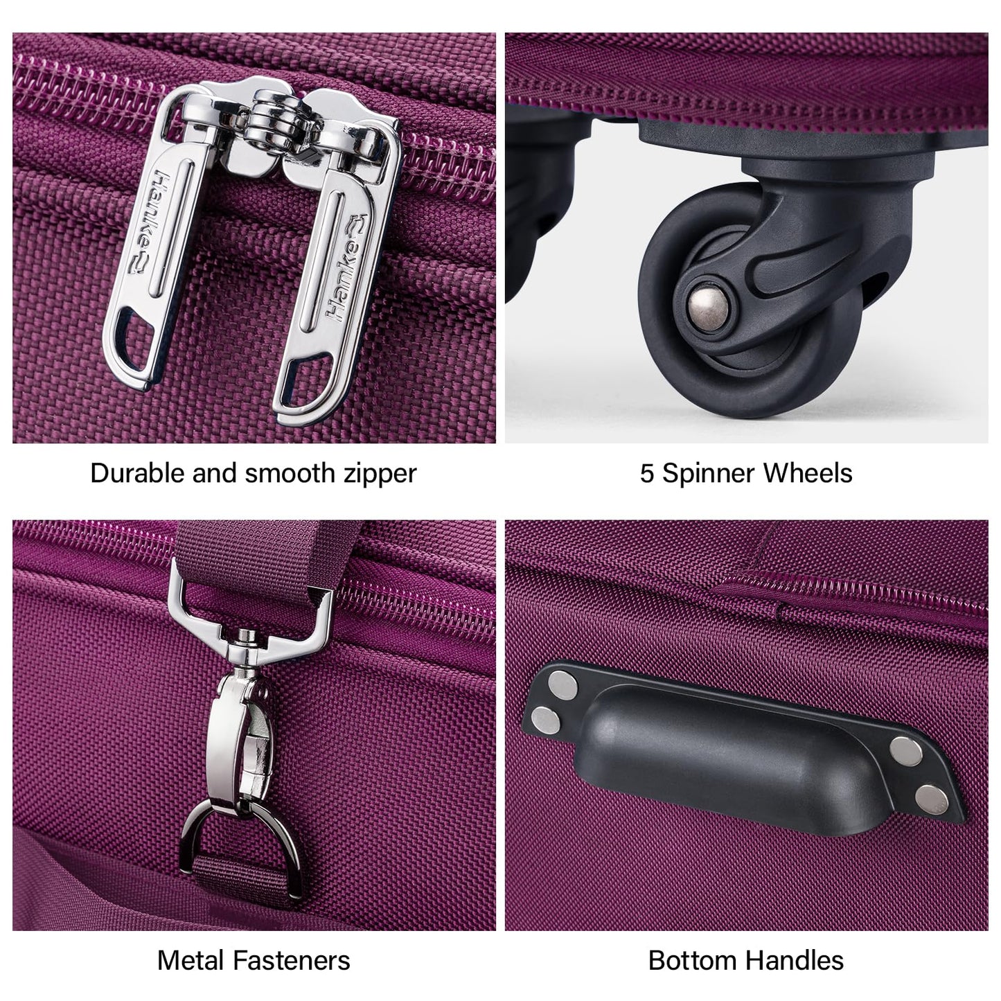 Hanke Expandable Large Suitcase 4 Wheels Lightweight Collapsible,Foldable Suitcases &Travel Bags Hand Luggage Extend 20/24/28 inch Suitcases Duffel Bag Without Telescopic Handle for Men & Women