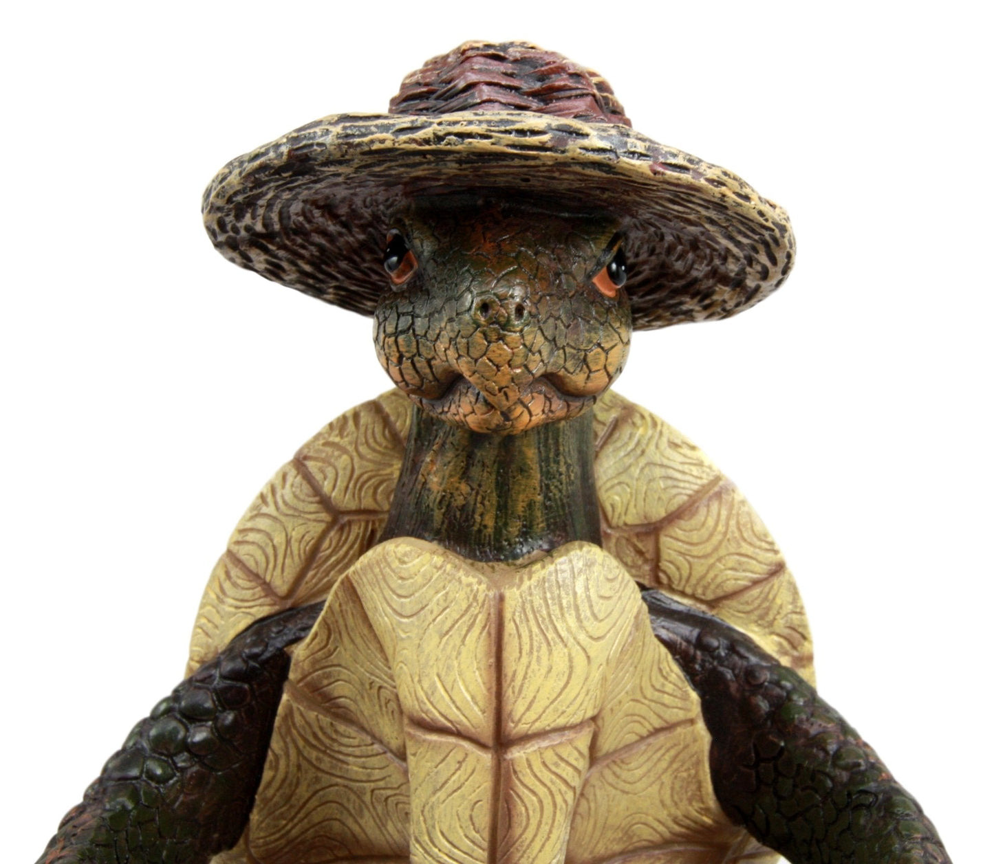 Ebros Slow Seasons Outdoors Camping Turtle With Wicker Hat Salt And Pepper Shakers Holder Figurine 7"H Turtles Tortoise Tortoises Themed Decor Animal Reptile Ocean Nautical Sea River Animal Sculpture
