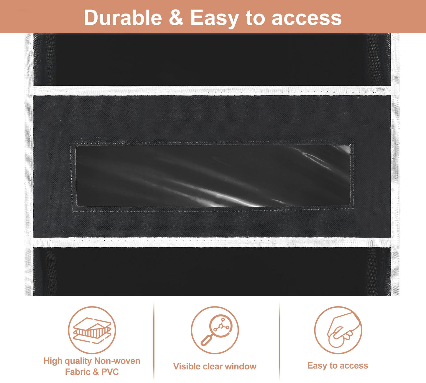 2 Packs 5-Tier Over The Door Organizer with 10 Side Mesh Pockets, 48 lbs Load Capacity, 3 Hooks Design, Hanging Organizer with Clear Windows for Bathroom, Bedroom, Nursery, Kitchen-Grey
