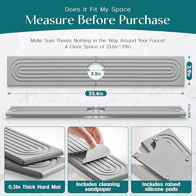 Kitchen Faucet Absorbent Mat