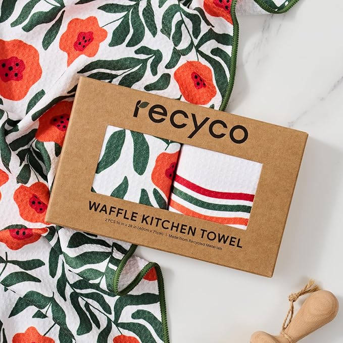 RECYCO Waffle Kitchen Towel Set of 2