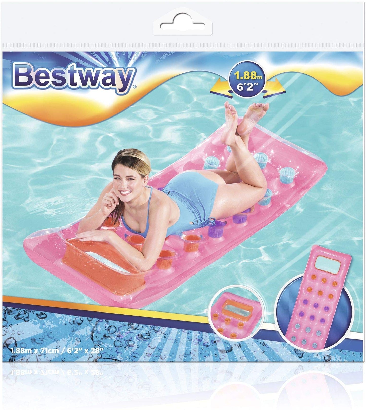 Bestway Fashion Lounge Air Mattress with Window 188 x 71 cm Assorted Colours