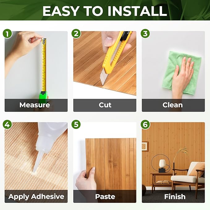 Bamboo Wall Panel, Peel and Stick wall Panels, paneles decorativos para pared