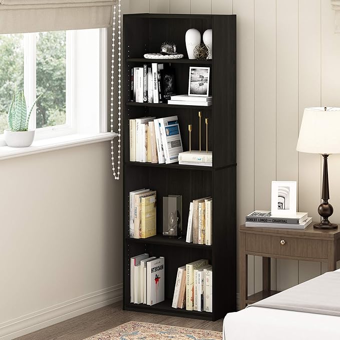 Furinno JAYA Book Shelf, 5-Tier Bookshelf, Bookcase