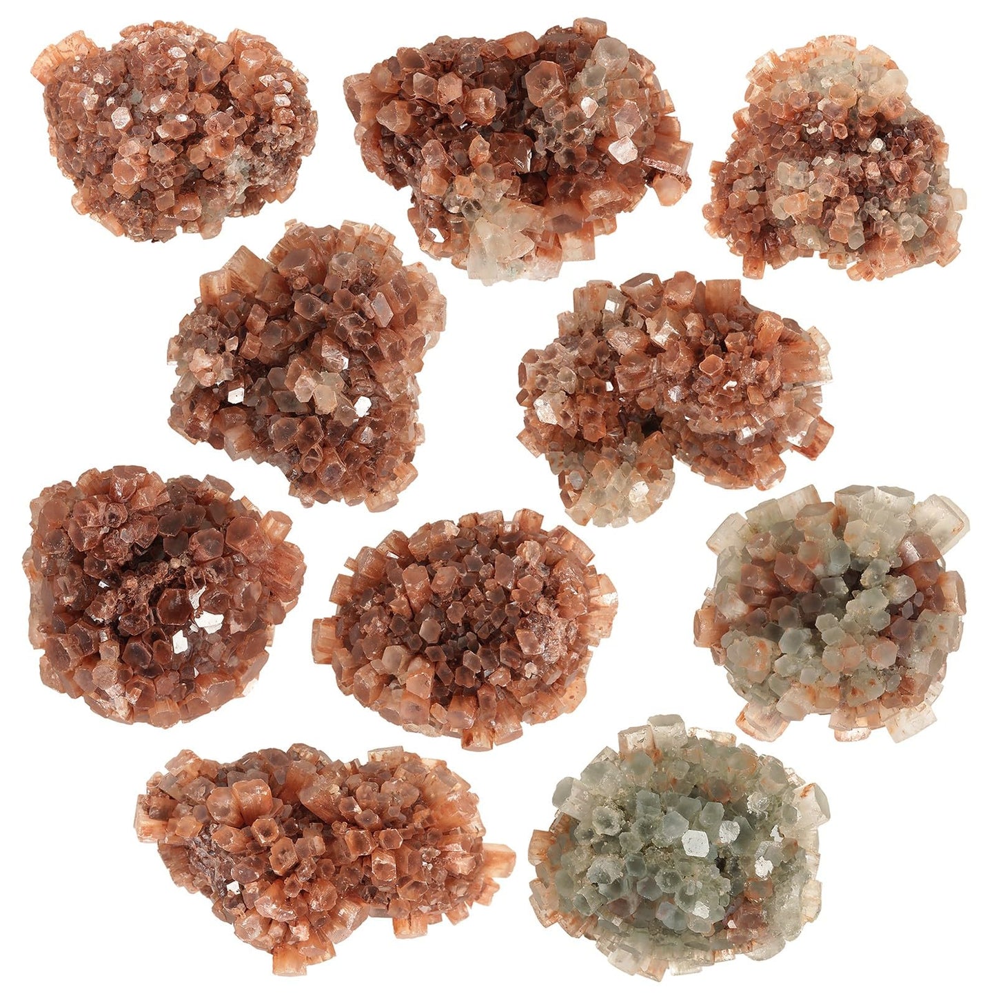 Sportmusies Natural Aragonite Cluster Mineral Specimen for Home Office Decoration Collection, Raw Crystal Reiki Healing Meditation Yoga, 0.9-2.55 inches