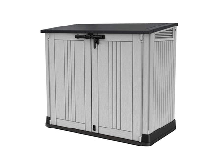 Keter Store it Out Nova Outdoor Garden Storage Shed, 32 x 71.5 x 113.5 cm, Light Grey with Dark Grey Lid