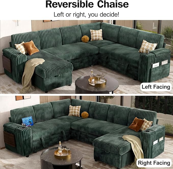 Vipbear 111" Modular Sectional Sleeper Sofa