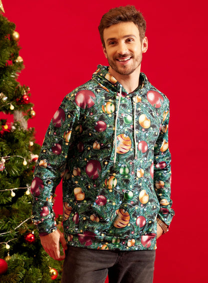 Arvilhill Ugly Christmas Men 3D Printed Funny Hoodies Holiday Pockets Long Sleeve Sweatshirt Xmas Light XL