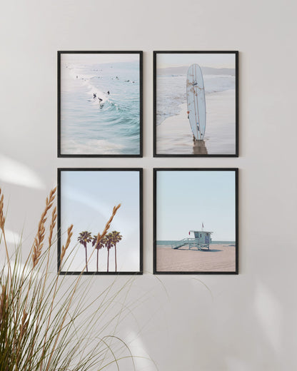 HAUS AND HUES Beach Wall Art Prints - Set of 4 Ocean Decor, Nautical Themed Wall Art and Decorations for Home, Coastal Grandmother Decor, UNFRAMED (Blue, 8 x 10)