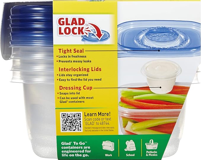 Glad GladWare To Go Snack Food Storage Containers