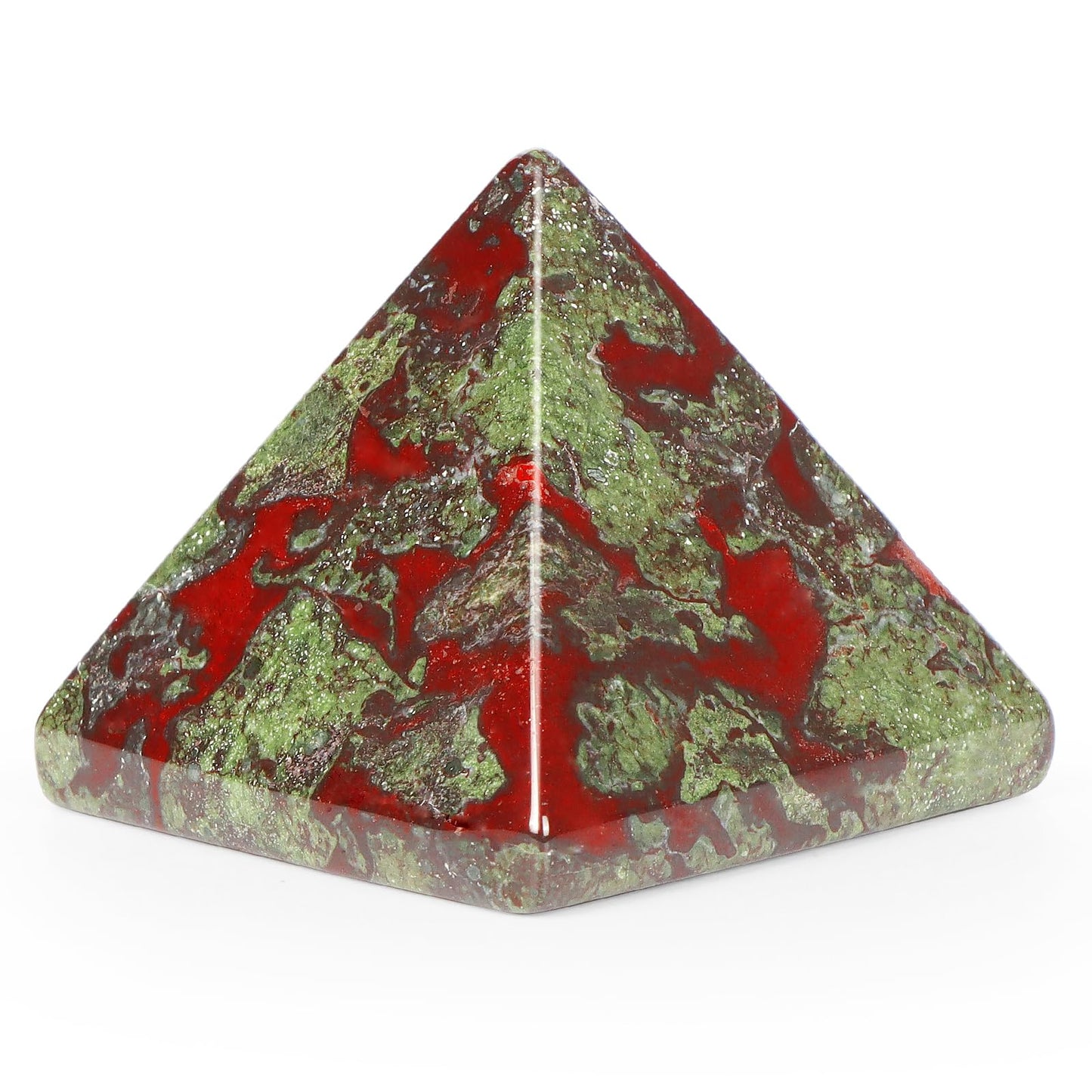 Artistone 1.6" Dragon Blood Stone Crystal Orgone Pyramid Positive Energy Generator Healing Crystals Chakra Meditation Pyramids Decoration for Home