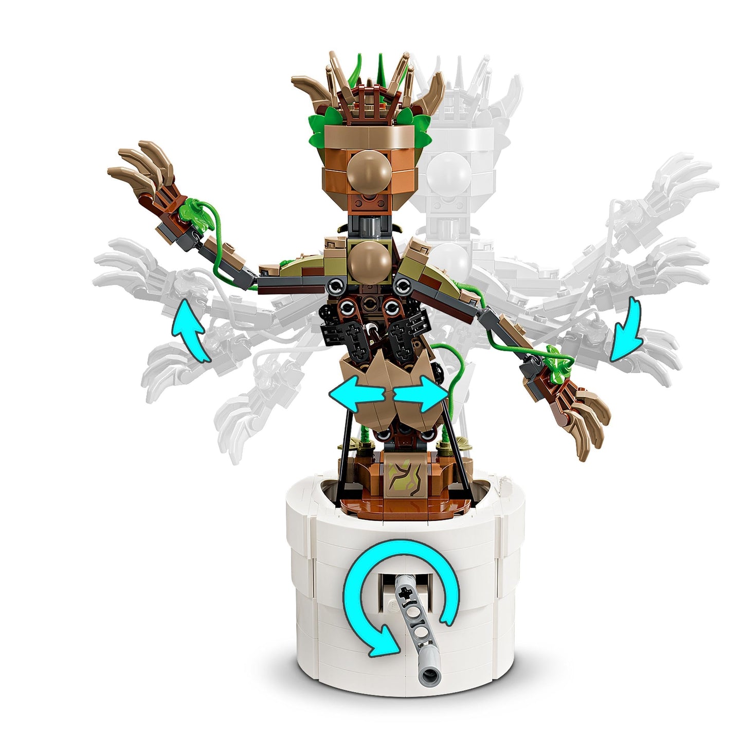 LEGO Marvel Dancing Groot Buildable Animated Toy Action Figure, Guardians of the Galaxy Character, Kids’ Hand-Operated Interactive Playset, Super Hero Gift for 10 Plus Year Old Boys and Girls 76297