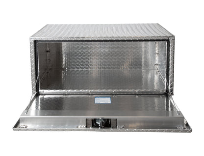 Buyers Products 1705160 Diamond Tread Aluminum Underbody Truck Tool Box, 14 x 16 x 24, Made in USA, .100 in. Thick, Corrosion Resistant, Locking Compression Latch, Secure Storage for Work Trucks