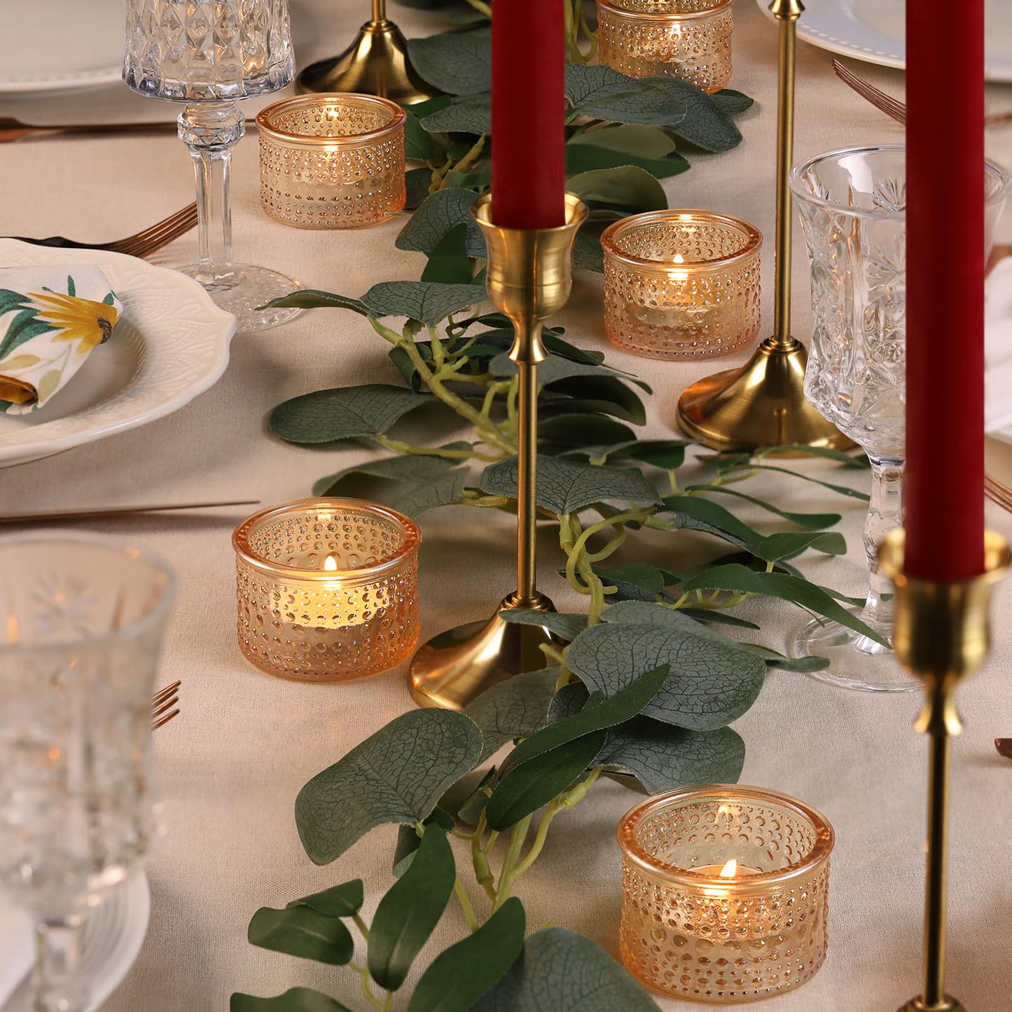 NITIME 30Pcs Gold Tealight Candle Holders, Votive Candle Holder for Wedding Decorations, Gold Glass Candle Holder forTable Centerpiece, Home and Party Decor