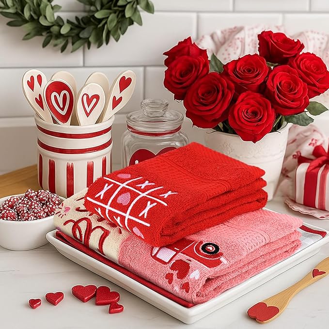 3 Pcs Valentine's Day Hand Towels