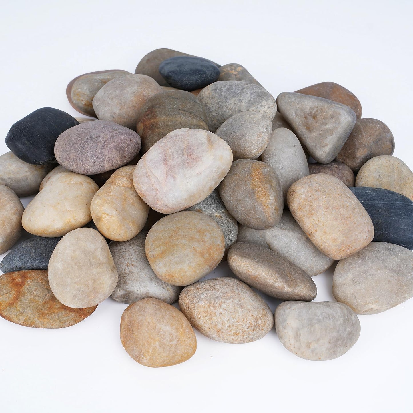 Pulovin 20 lbs River Rocks for Landscaping, 2"-3" Garden Rocks Outdoor Landscaping, Decorative Patio Stones for Planters, Flower Pots, Vase, Walkways, Yard, Natural Rocks for Aquarium, Fish Tank