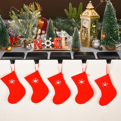 Christmas Stocking Holders for Mantle, Weighted Stocking Hangers, Christmas Stocking Hooks for Tables Window Fireplace Mantle Decoration(Black,4PCS)