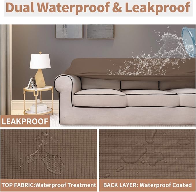 Easy-Going 100% Waterproof Loveseat Couch Cover, Dual Waterproof Sofa Cover