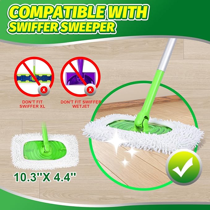 Reusable Dry Sweeping Cloths Microfiber Mop Pads Compatible