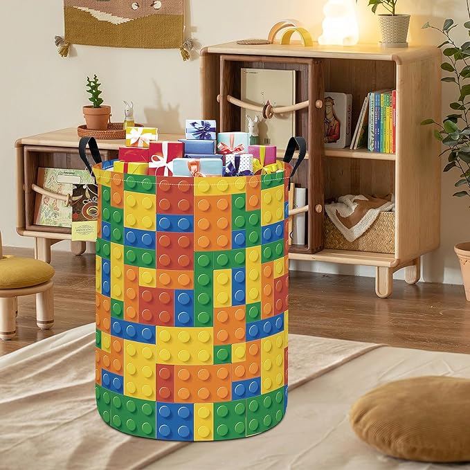 HUNRUNG Laundry Hamper, Large Canvas Fabric Lightweight Storage Basket Toy
