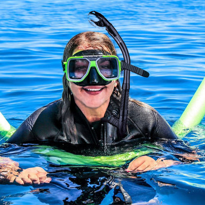 Aegend Dry Snorkel, Easy-Breath Free Diving Snorkel for Snorkeling Scuba Diving Freediving Swimming, with Top Dry Valve and Food-Grade Silicone Mouthpiece for Adult Youth, Black