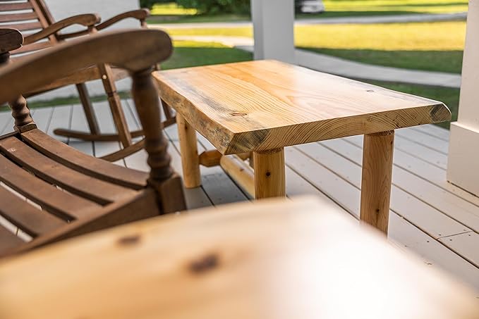 Live Edge Log Coffee Table — Rustic Furniture — Pine & Cedar Rustic Coffee Table