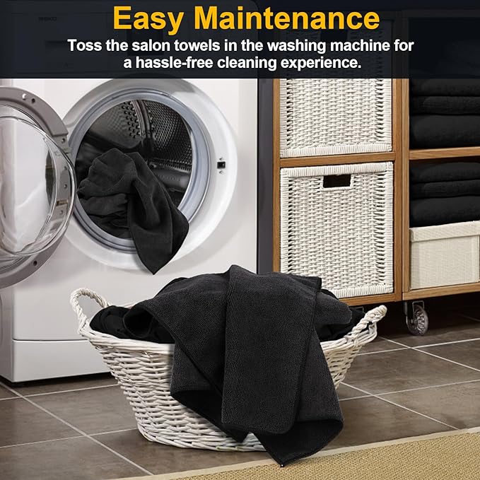 Salon Towels 24 Pack, Microfiber Barber Towels Bulk, Hair-Drying Cloth Super