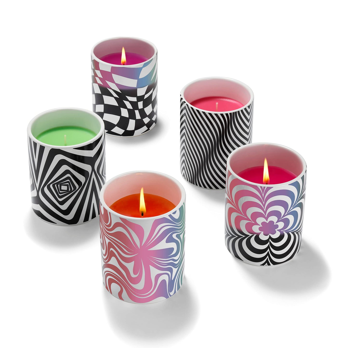 Glo Zone Slow Color-Changing Ceramic Scented Candle, 12 oz - Pop Pink