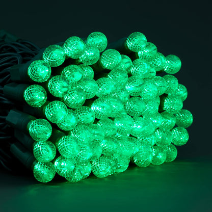 YULETIME Green One-Piece G12 Raspberry Christmas Lights 140 Count 48 Feet, 2 Sets 70 LED 24 ft High Waterproof UL Certified String Light (Green)