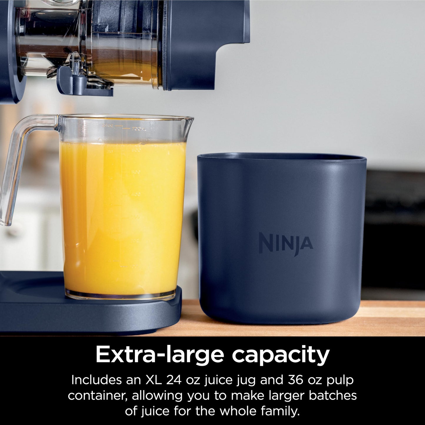 Ninja NeverClog Cold Press Juicer, Powerful Slow Juicer with Total Pulp Control, Countertop, Electric, 2 Pulp Functions, Dishwasher Safe, 2nd Generation, Charcoal, JC151