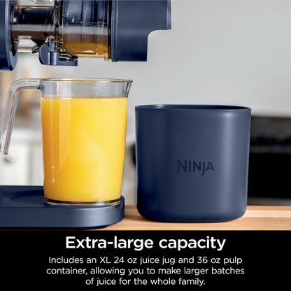 Ninja NeverClog Cold Press Juicer, Powerful Slow Juicer with Total Pulp Control, Countertop, Electric, 2 Pulp Functions, Dishwasher Safe, 2nd Generation, Charcoal, JC151