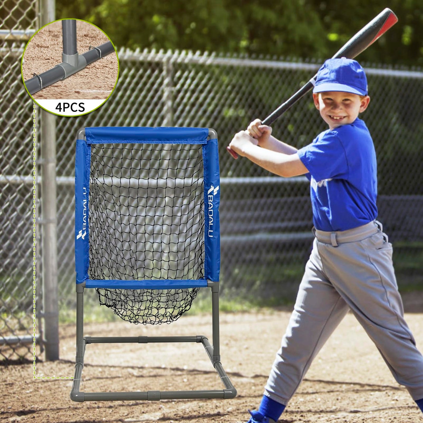 BADALU 2-in-1 Strike Zone & Pitching Net for Softball & Plastic Baseballs.Baseball Strike Zone Target Easy to Set up and Assemble, Softball Set Perfect for Pitching Training