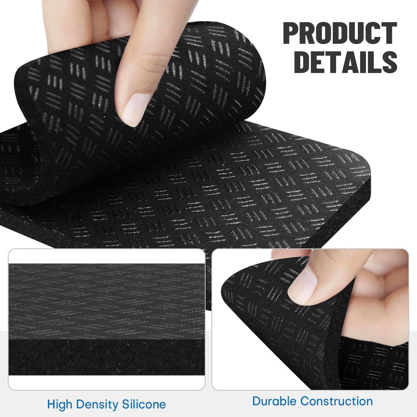 Rolitwils Treadmill Mat Pads 4PCS - Double-Sided Non-Slip - Anti Vibration Mat for Treadmill, Walking Pad, Exercise Bike - Hardwood Floors Protection