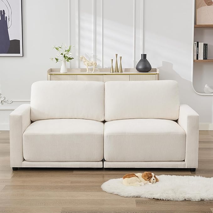 77.4" Modular Sectional Loveseat Sofa, Cloud Deep Seat Couch, Love Seat Sofas