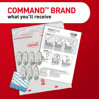 Command Medium Clear Wall Hook, 7 Wall Hook and 12 Strips, Damage-Free Hanging with Adhesive, Great for Hanging Home Decor, Holds up to 2 lb