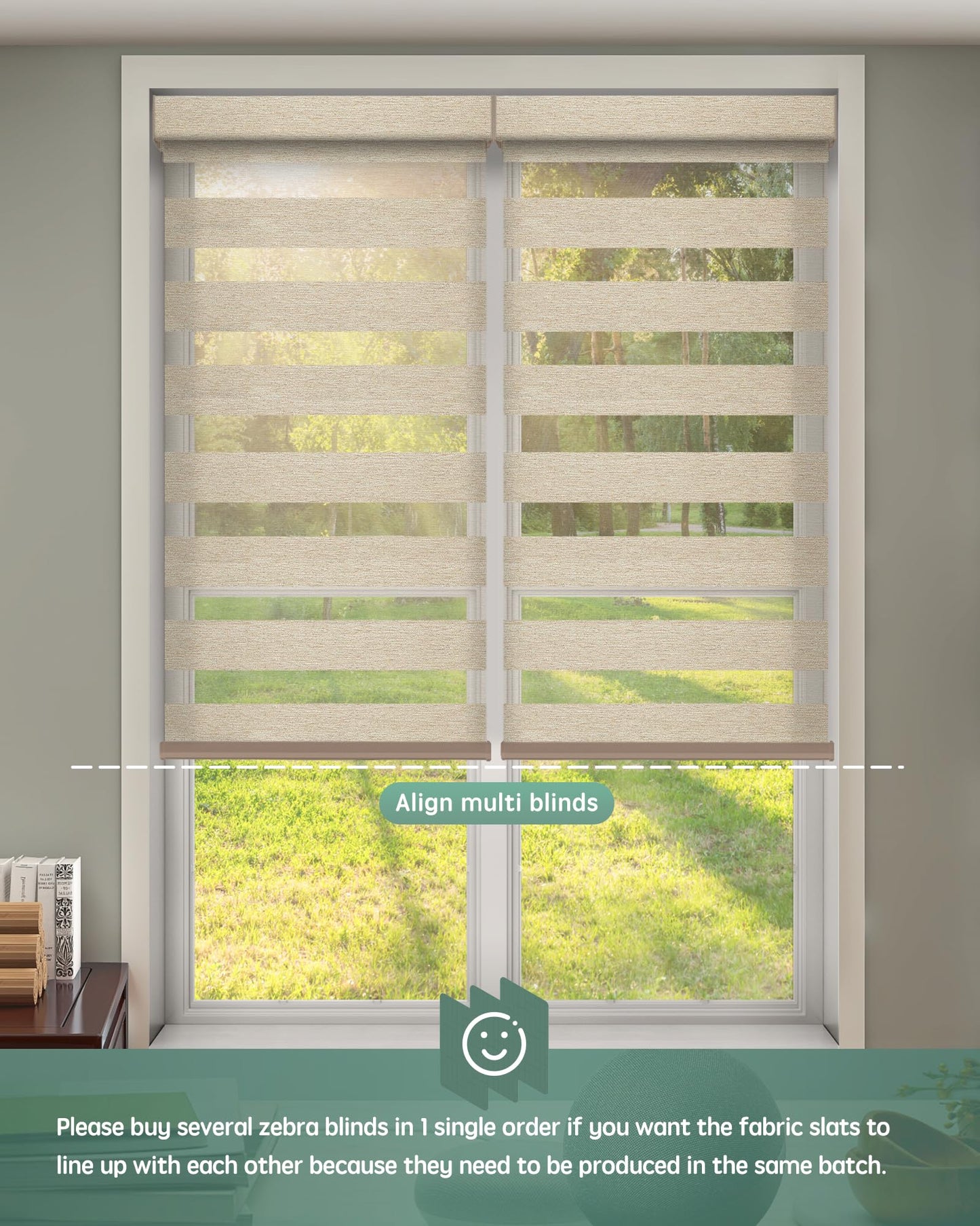 Yoolax Motorized Zebra Blinds Works with Alexa, Motorized Blinds with Remote Custom Size, Privacy Electric Zebra Shades for Windows (80% Shading Luxury Coffee)