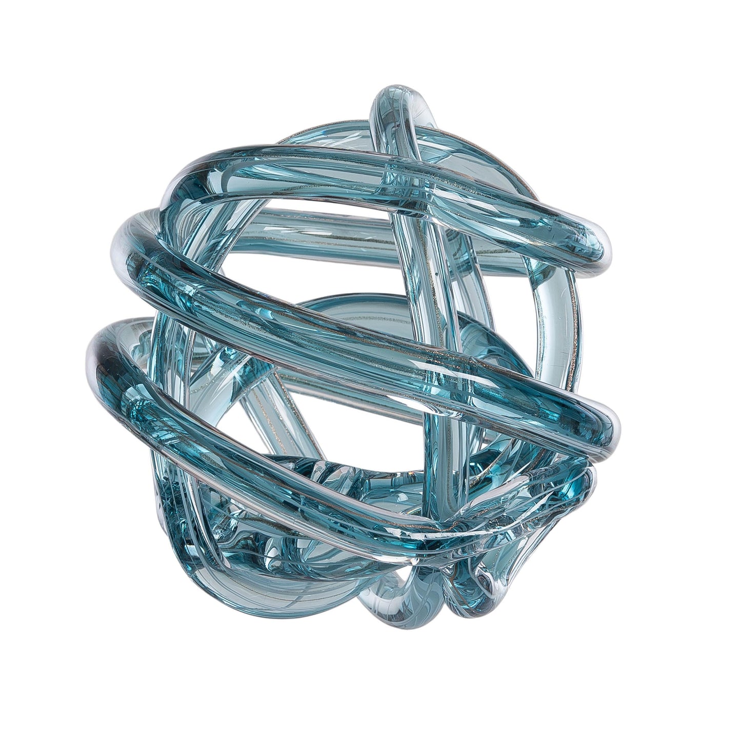 Beachcombers Large Aqua with Glitter Glass Knot Figurine, 7.9-Inch