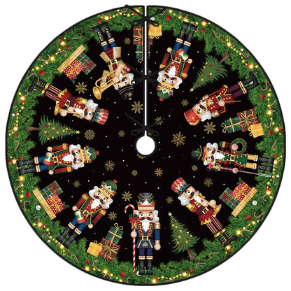 Nutcracker Christmas Tree Skirt 48 Inch Christmas Nutcracker Tree Collar New Year Winter Xmas Tree Decor Nutcracker Christmas Decorations for Home Party
