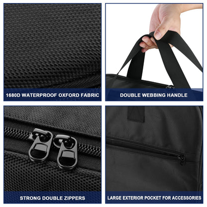 20 Inch Jumper Cable Bag, Heavy Duty Water Resistant Tools Cable Bag, Cable Cords Hoses Storage & Organizer with Exterior Pocket for Jumper Cable,EV Charging Cables,Extensions and Garden Hoses