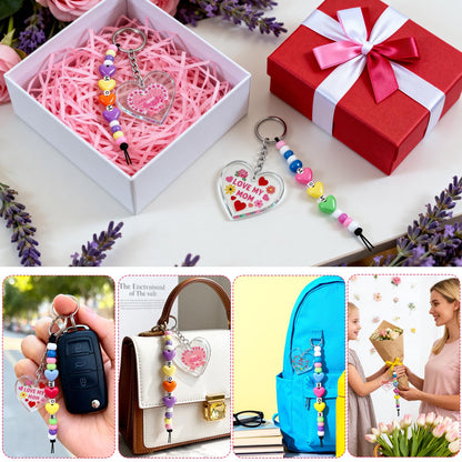 24 Set Mothers Day Craft Kits, Mom DIY Keychain Bulk Set with Acrylic Blank and UV DTF Stickers, Mama Craft Gifts Making Kit, Funny Classroom Home Birthday Art Activities Party Favors