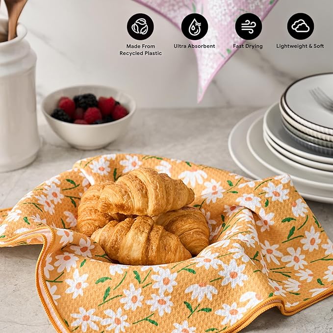 RECYCO Waffle Kitchen Towel Set of 2