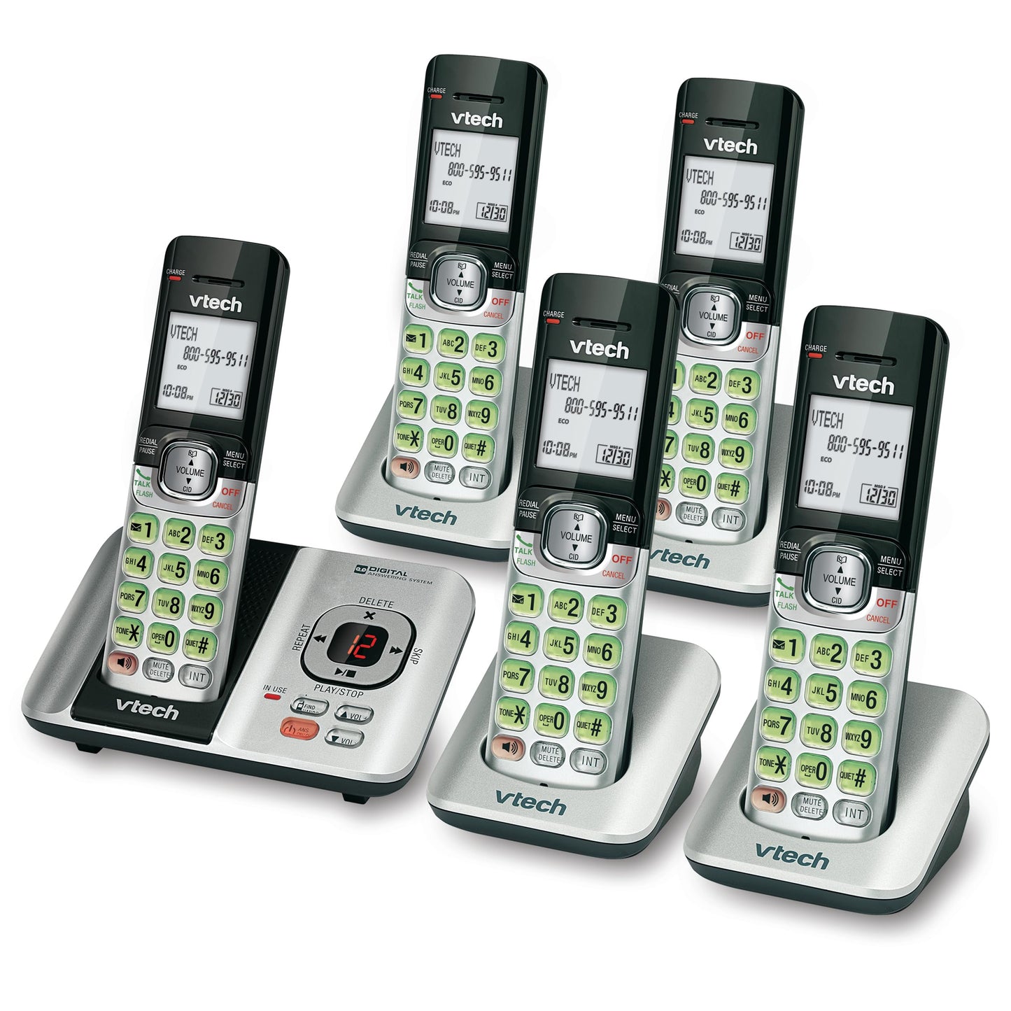 VTech CS6719-2 2-Handset Cordless Phone with Caller ID/Call Waiting, Handset Intercom & Backlit Display/Keypad, Silver