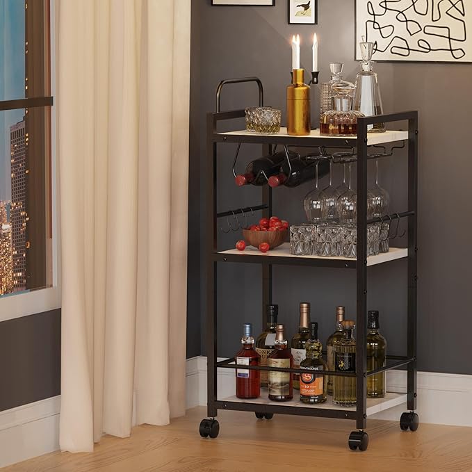 Bar Cart for The Home, 3 Tier Kitchen Carts