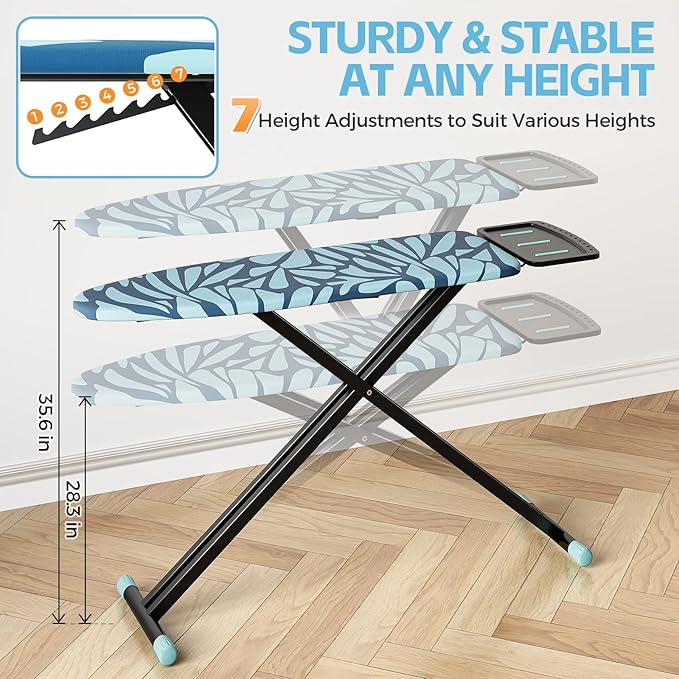 APEXCHASER Ironing Board Full Size, Iron Board and Ironing Board Set Height