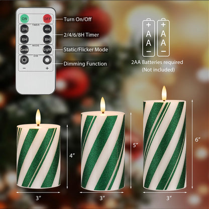 AFINETH Fall Flameless Candles, Maple Leaf Battery Operated with Remote, Glass Autumn LED Flickering Pillar Candles for Fall, Thanksgiving, Harvest, Halloween Decor, 3 Pack