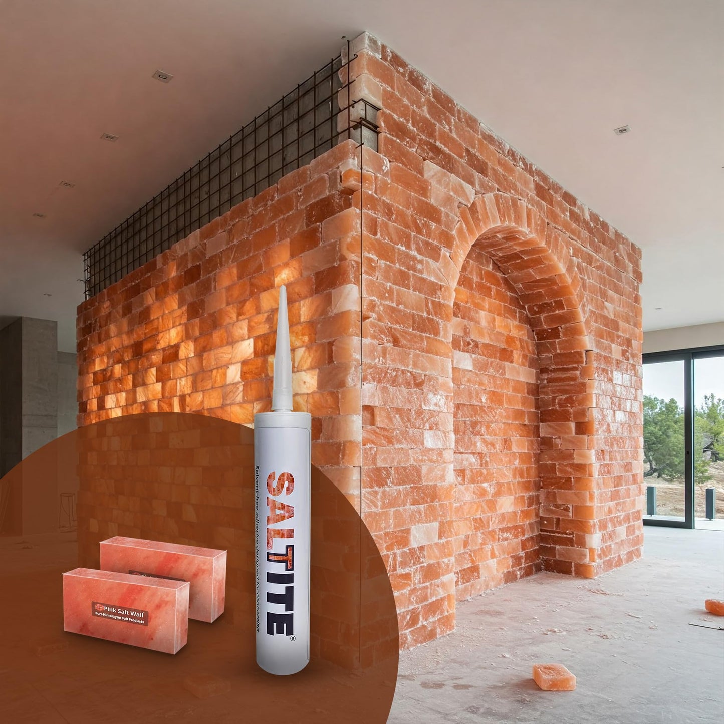 Himalayan Transparent Salt Glue for Salt Bricks and Tiles, Strong Adhesive for Building Pink Salt Walls