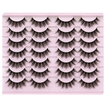 14 Pairs Wispy Mink Lashes False Eye Lashes Natural Look 5D Volume 16mm Fake Eyelashes Pack by TNFVLONEINS