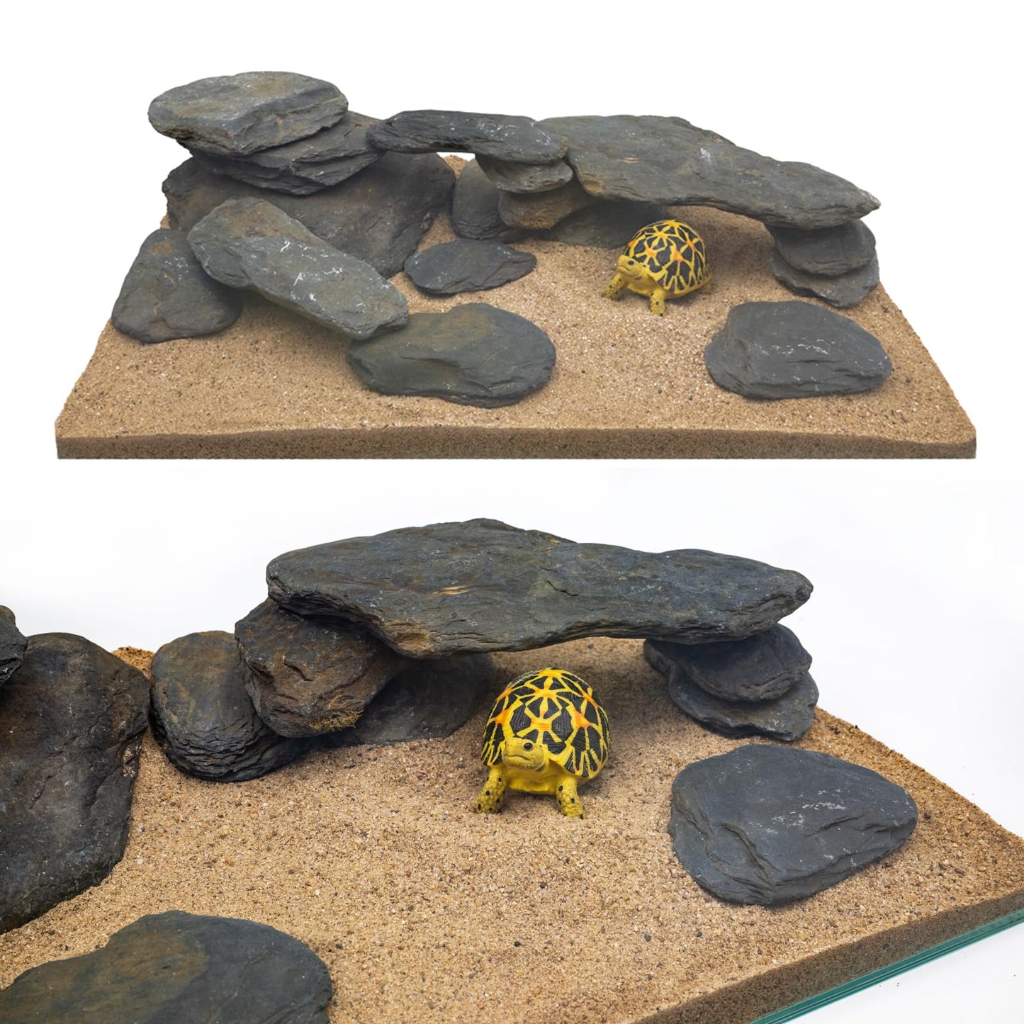 KINGRUI Aquarium Rocks Stream Turtle Platform Natural Slate 3-8 inches Basking Rock for Aquarium Decoration Turtle Tanks Amphibian Reptile Terrariums-10lb