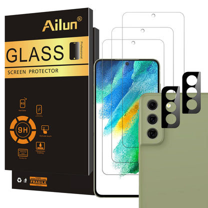 Ailun Screen Protector for Galaxy S22+/S22 Plus 5G 6.6 Inch Display 3Pack + 3Pack Camera Lens Tempered Glass Fingerprint Unlock 0.25mm Clear Anti-Scratch Case Friendly [Not For S22 Ultra]