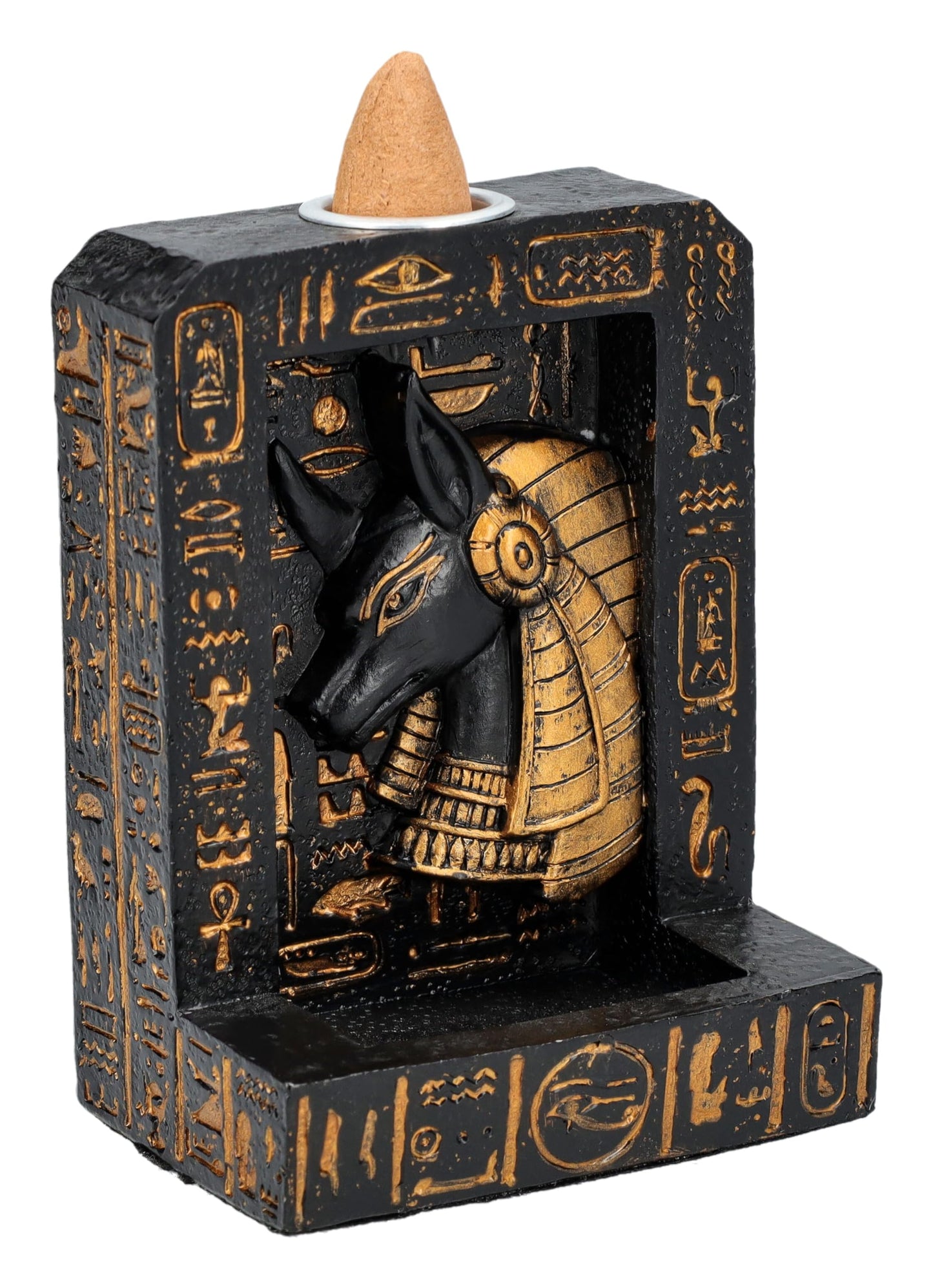 Pacific Giftware 4" Tall Anubis, Guardian of The Underworld Backflow Incense Burner Sculpture Home Decor Figurine Fragrance Accessory